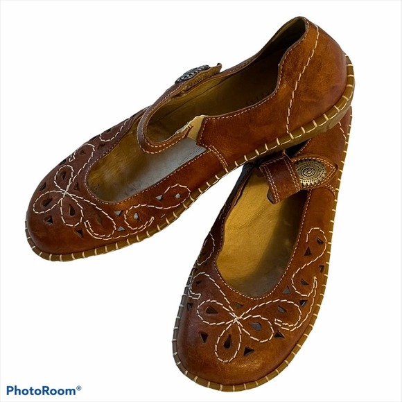 Rieker Vintage Boho Stitched Southwest Mary Janes - Picture 1 of 6